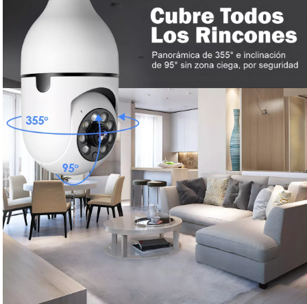 CAMARA DE SEGURIDAD TIPO BOMBILLO WIFI