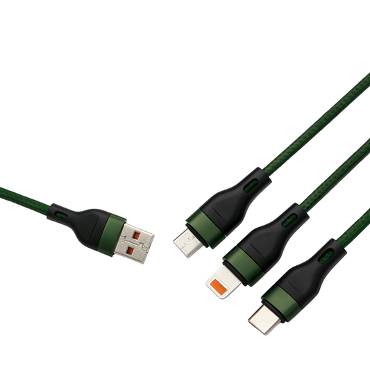 CARGADOR 3 EN 1 CARGA RÁPIDA VERDE